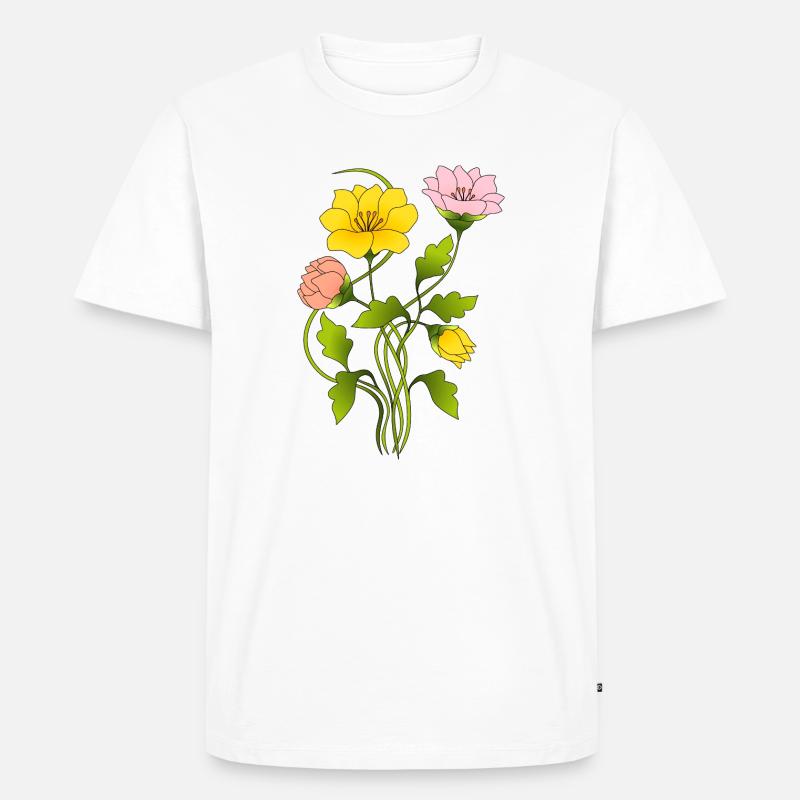 Blumen - Männer Premium Bio T-Shirt - Weiß