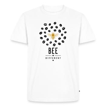 Abeille dorée sur fond noir - T-shirt Premium bio Homme - blanc - Devant - Nico (187cm)