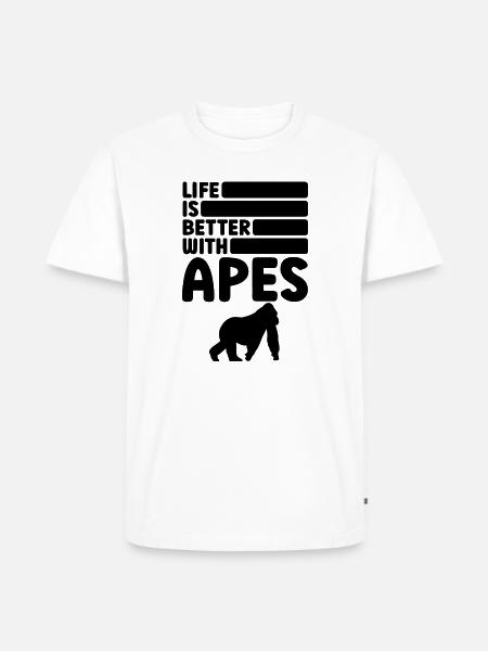 Affen Spruch Silhouette - Männer Premium Bio T-Shirt - Weiß