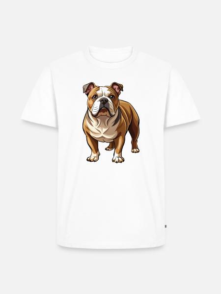 Bulldog-Hund-Stand - Männer Premium Bio T-Shirt - Weiß