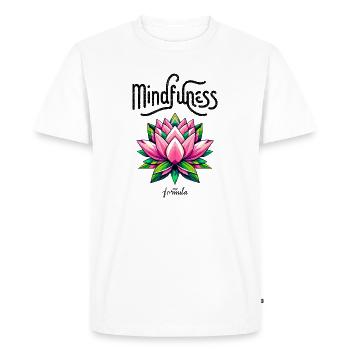 Mindfulness Ma formule : Fleur de lotus vibrante - T-shirt Premium bio Homme - blanc - Devant - Nico (187cm)