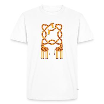 L'amour des girafes - T-shirt Premium bio Homme - blanc - Devant - Nico (187cm)