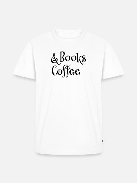 Books and coffee - Männer Premium Bio T-Shirt - Weiß