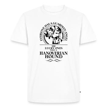 HANOVERIAN HOUND Guardian Angel Dog Saying Dogs - Men's Premium Organic T-Shirt - white - Front - Nico (187cm)