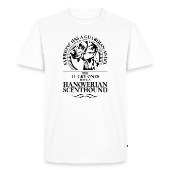 HANOVERIAN SCENTHOUND Guardian Angel Dog Saying - Men's Premium Organic T-Shirt - white - Front - Nico (187cm)