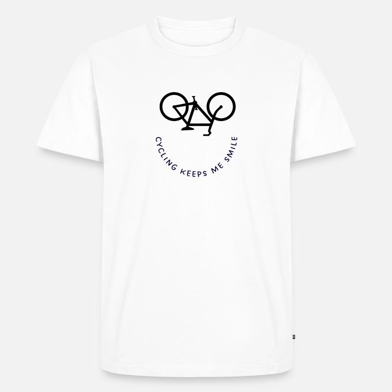cycling keeps me smile - Männer Premium Bio T-Shirt - Weiß