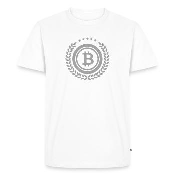 Bitcoin Logo - T-shirt Premium bio Homme - blanc - Devant - Nico (187cm)