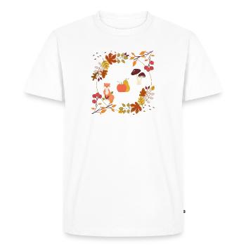 Keytine Autumn - Men's Premium Organic T-Shirt - white - Front - Nico (187cm)