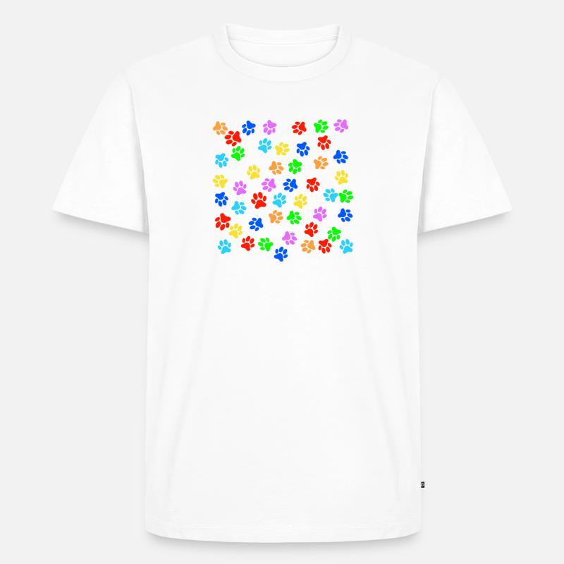 Pfoten - Männer Premium Bio T-Shirt - Weiß