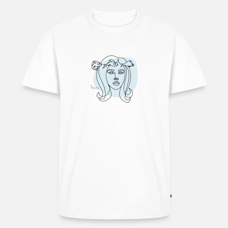 "Fische" Sternzeichen Pisces - Männer Premium Bio T-Shirt - Weiß