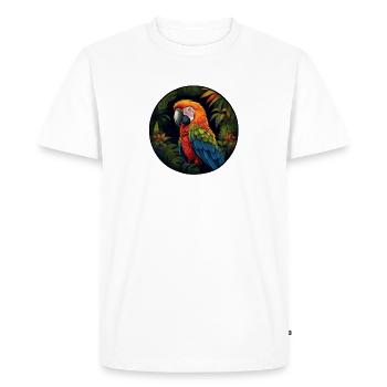 Perroquet coloré dans la jungle - T-shirt Premium bio Homme - blanc - Devant - Nico (187cm)