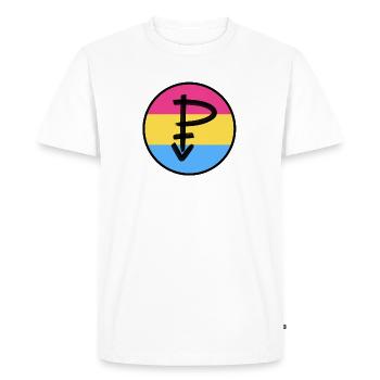 Emblème Pansexuel - T-shirt Premium bio Homme - blanc - Devant - Nico (187cm)