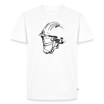Casque Pompier JSP - T-shirt Premium bio Homme - blanc - Devant - Nico (187cm)
