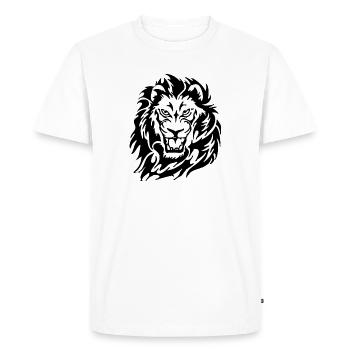 Lion en colère - T-shirt Premium bio Homme - blanc - Devant - Nico (187cm)