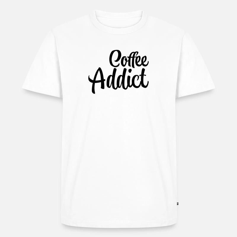 Coffee Addict - Männer Premium Bio T-Shirt - Weiß