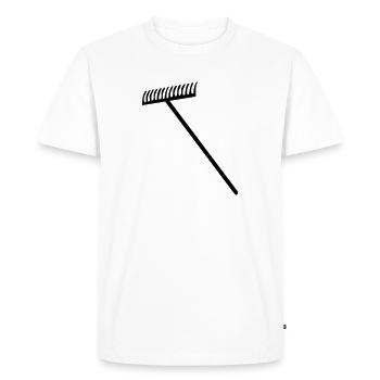 Rake - Men's Premium Organic T-Shirt - white - Front - Nico (187cm)