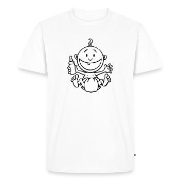 Le bébé rit. - T-shirt Premium bio Homme - blanc - Devant - Nico (187cm)