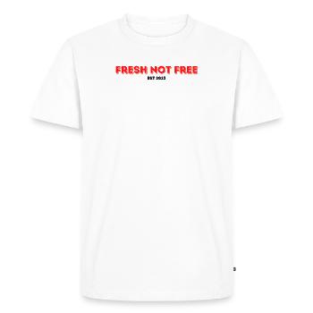 Fresh Not Free - Men's Premium Organic T-Shirt - white - Front - Nico (187cm)