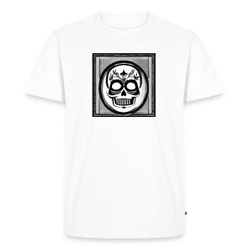 Crâne mort vecteur jour des morts - T-shirt Premium bio Homme - blanc - Devant - Nico (187cm)