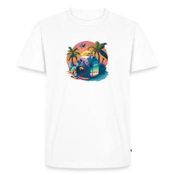 Vacances d’aventure - T-shirt Premium bio Homme - blanc - Devant - Nico (187cm)