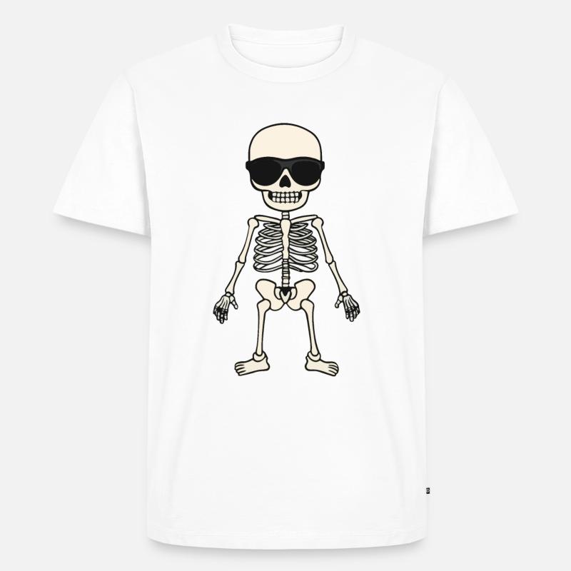 Skelett Comic Halloween Cool - Männer Premium Bio T-Shirt - Weiß