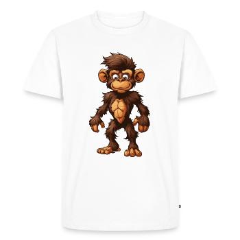 Monkey Animal - Men's Premium Organic T-Shirt - white - Front - Nico (187cm)