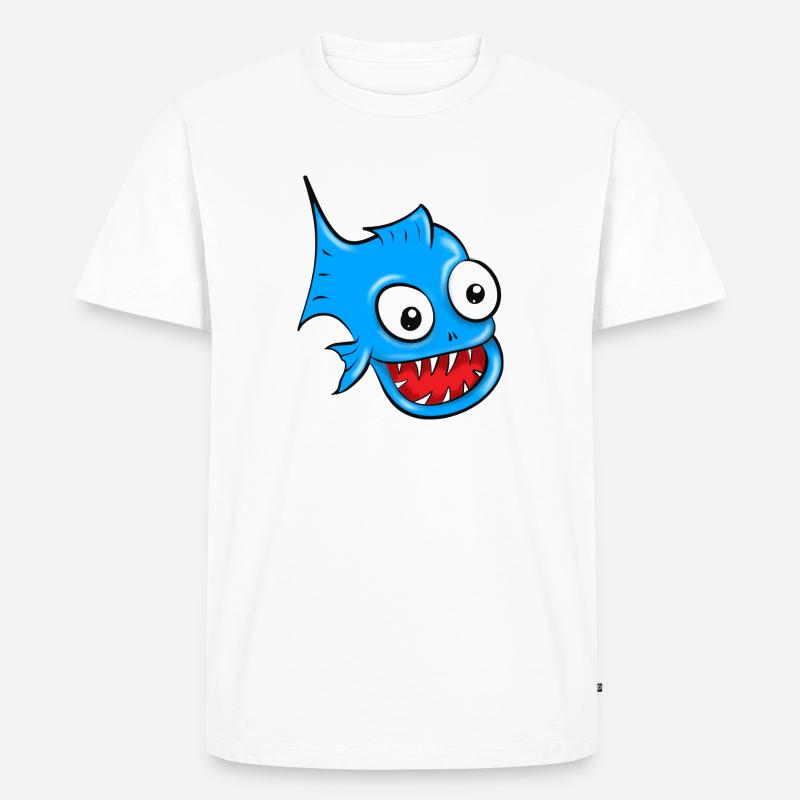 Fisch - Männer Premium Bio T-Shirt - Weiß