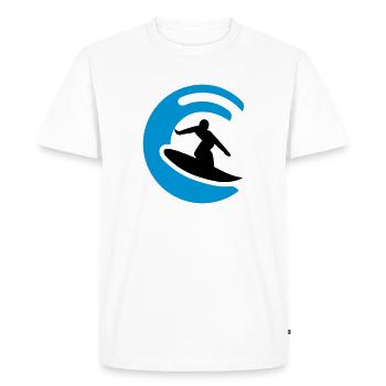 Surfer Logo - Men's Premium Organic T-Shirt - white - Front - Nico (187cm)