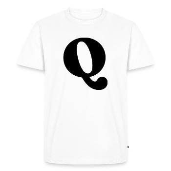 Lettre q - T-shirt Premium bio Homme - blanc - Devant - Nico (187cm)