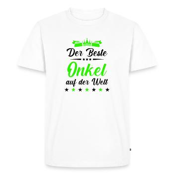 Meilleur oncle du monde entier - T-shirt Premium bio Homme - blanc - Devant - Nico (187cm)
