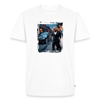 Beaver as a gangster - Men's Premium Organic T-Shirt - white - Front - Nico (187cm)