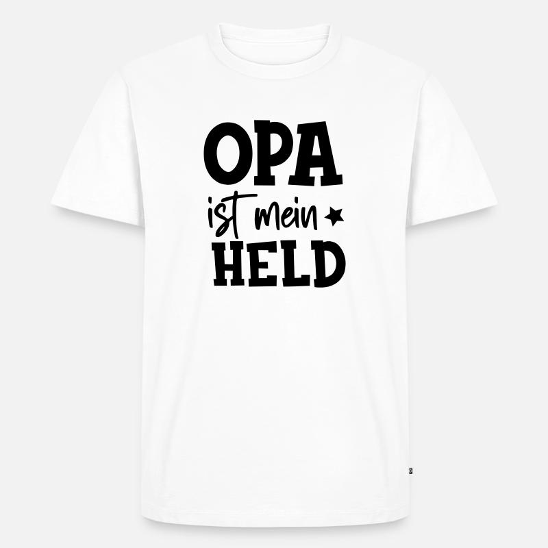 OPA ist mein Held - Männer Premium Bio T-Shirt - Weiß