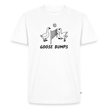 T-shirt de volley-ball drôle – CHAIR DE POULE - T-shirt Premium bio Homme - blanc - Devant - Nico (187cm)