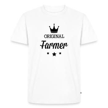 Original 3 étoiles luxe agriculteur - T-shirt Premium bio Homme - blanc - Devant - Nico (187cm)