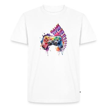 Game Over Controller - Men's Premium Organic T-Shirt - white - Front - Nico (187cm)