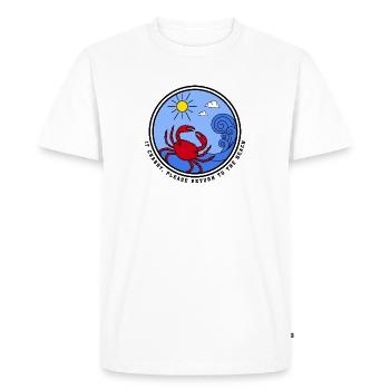 Le crabe et la mer - T-shirt Premium bio Homme - blanc - Devant - Nico (187cm)