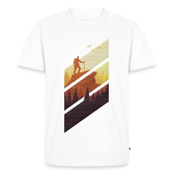 Nature hiking sport gift mountain - Men's Premium Organic T-Shirt - white - Front - Nico (187cm)