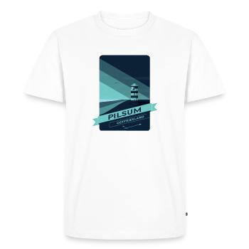 Pilsumer Leuchtturm - Männer Premium Bio T-Shirt - Weiß - Vorne - Nico (187cm)