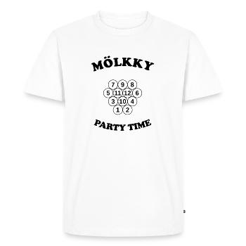 PARTY TIME jeu de quilles - T-shirt Premium bio Homme - blanc - Devant - Nico (187cm)