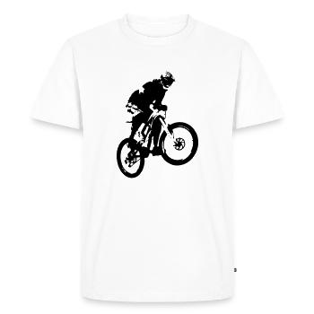 Mountain biker jump - Men's Premium Organic T-Shirt - white - Front - Nico (187cm)