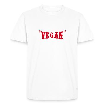 Vieux mot végétalien pour mauvais chasseur anti dicton - T-shirt Premium bio Homme - blanc - Devant - Nico (187cm)