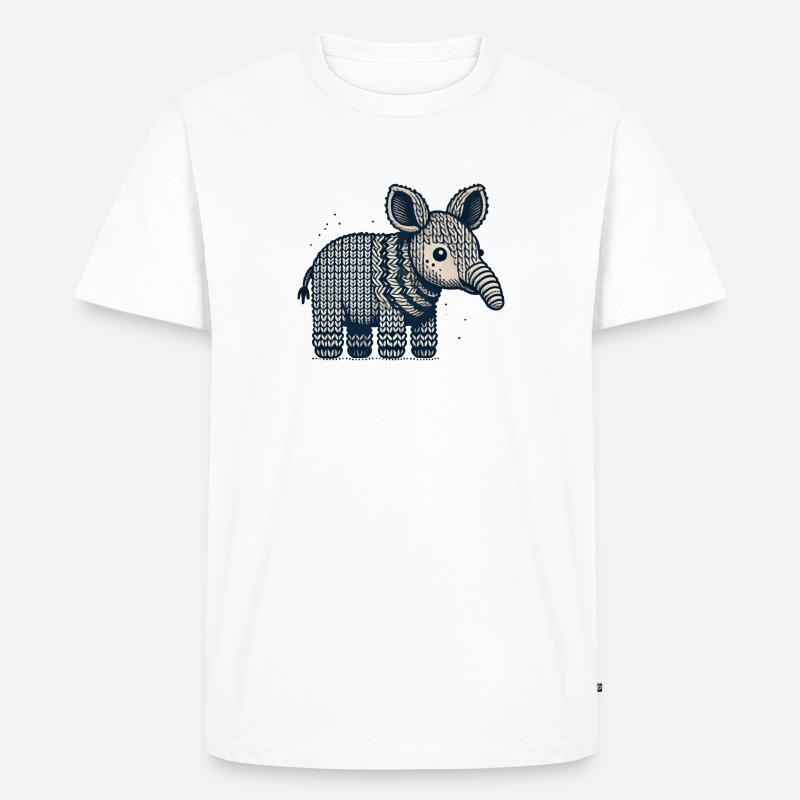 Strick Okapi - Männer Premium Bio T-Shirt - Weiß