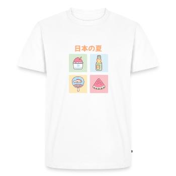 Japan Summer Things - Men's Premium Organic T-Shirt - white - Front - Nico (187cm)