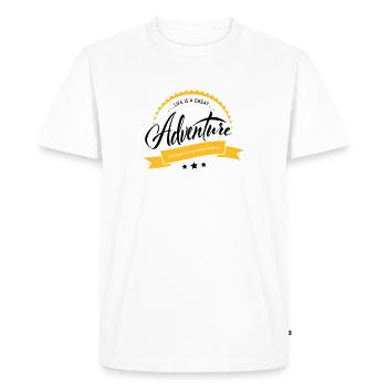 La vie est une grande aventure - T-shirt Premium bio Homme - blanc - Devant - Nico (187cm)
