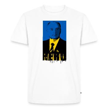 héros,ukraine,gorbi,Mikhaïl Gorbatchev,Gorbatchev - T-shirt Premium bio Homme - blanc - Devant - Nico (187cm)