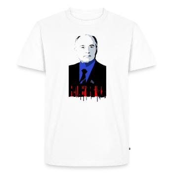 hero,graffiti,Mikhail Gorbachev,Gorbachev - Men's Premium Organic T-Shirt - white - Front - Nico (187cm)