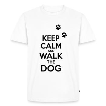 Keep calm and walk the Dog - Men's Premium Organic T-Shirt - white - Front - Nico (187cm)