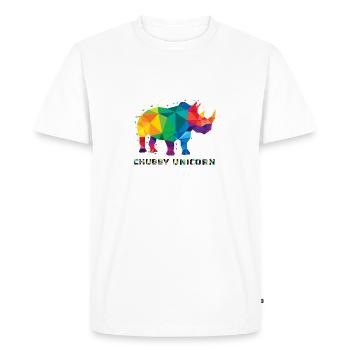 Lettrage coloré de licorne potelée - T-shirt Premium bio Homme - blanc - Devant - Nico (187cm)