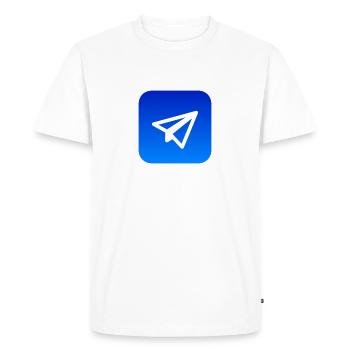 Send symbol - Men's Premium Organic T-Shirt - white - Front - Nico (187cm)