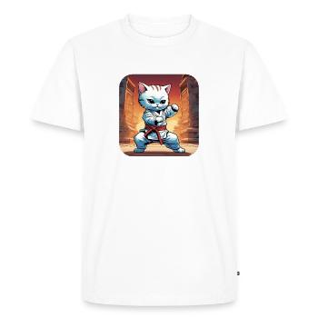 Doux chat MMA - T-shirt Premium bio Homme - blanc - Devant - Nico (187cm)